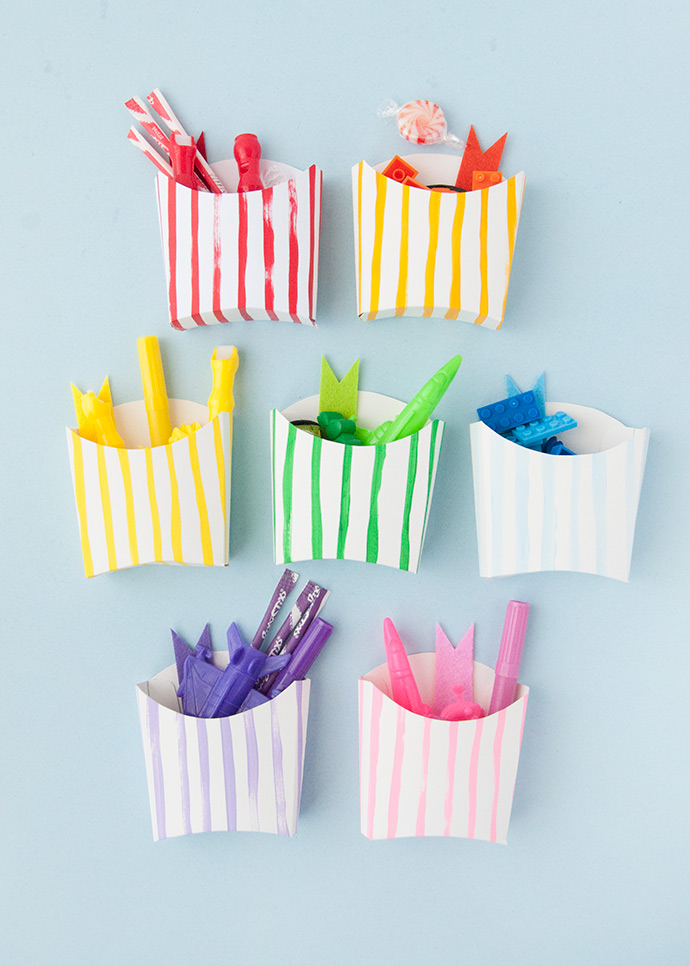 Painted Rainbow Fries Favors