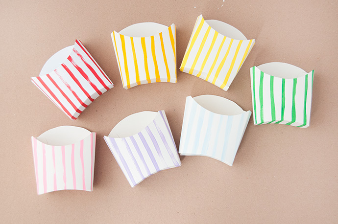Painted Rainbow Fries Favors