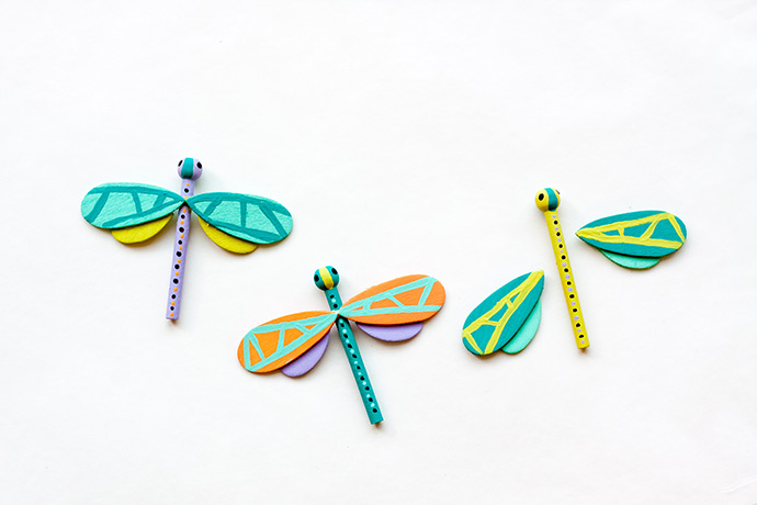 Wooden Moths and Dragonflies