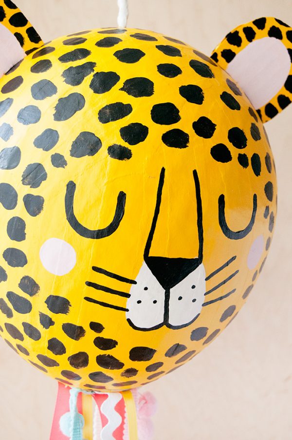 Paper Maché Cheetah Piñata Handmade Charlotte