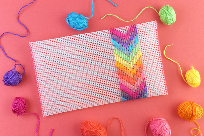 Stitch a Rainbow Plastic Canvas Pouch