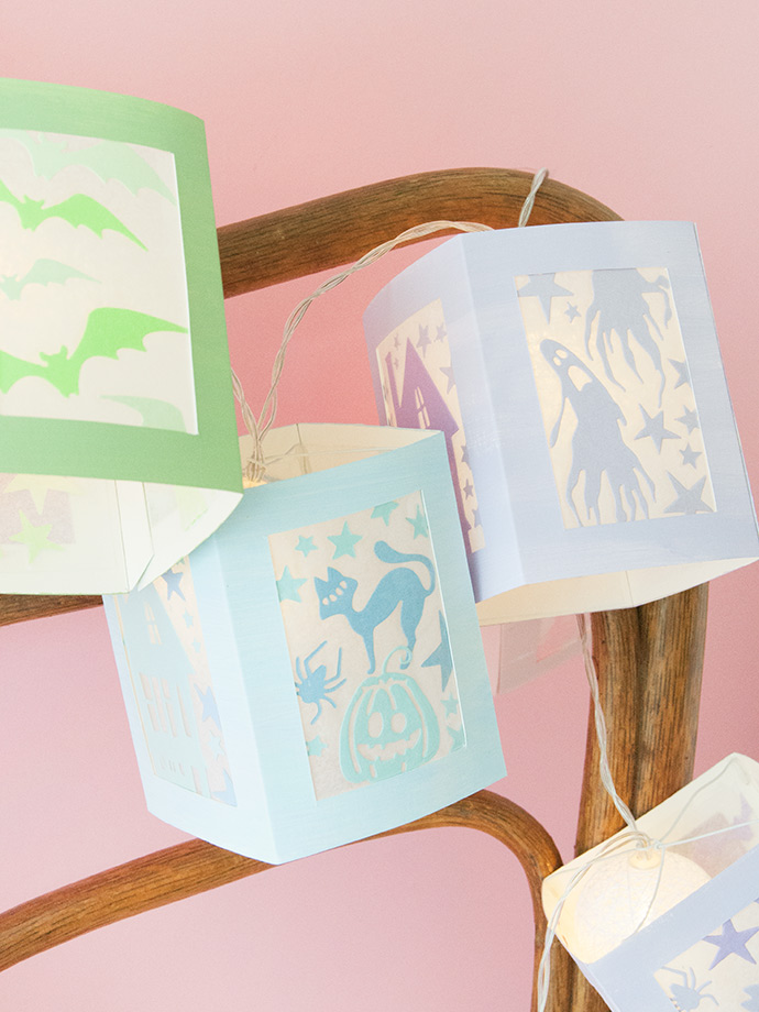 Rainbow Halloween Paper Lanterns