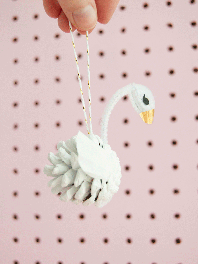Pinecone Swan Ornaments