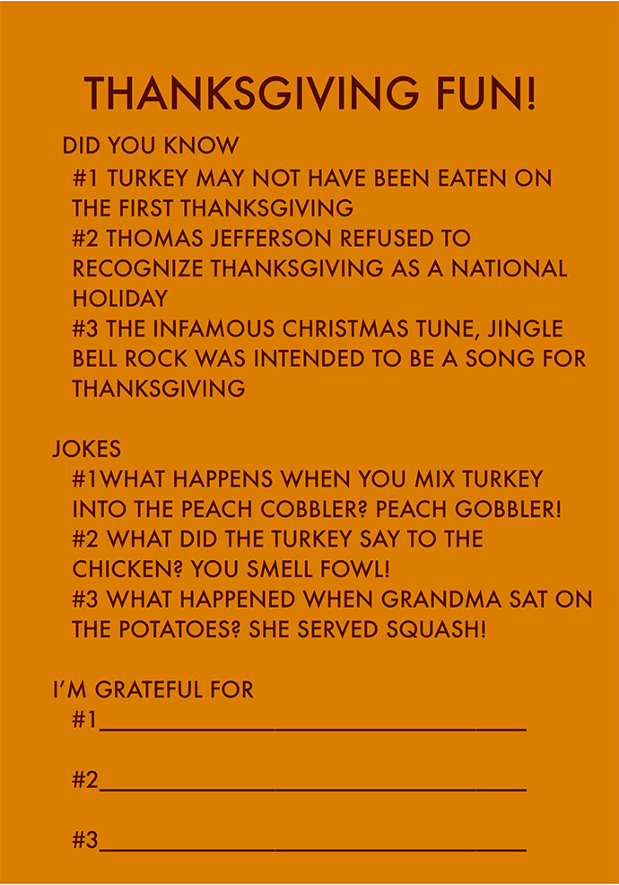 Printable Thanksgiving Fun