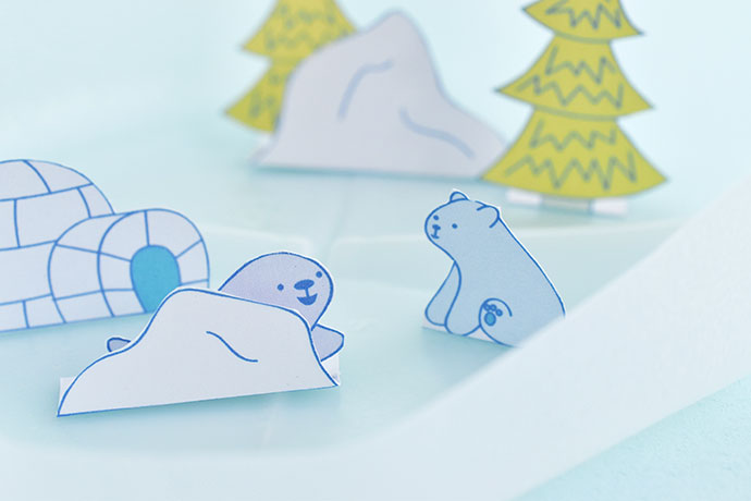 Printable Polar Bear Diorama Playset