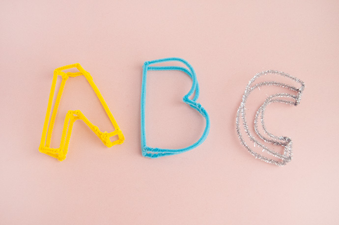 alphabet pipe cleaner spelling words