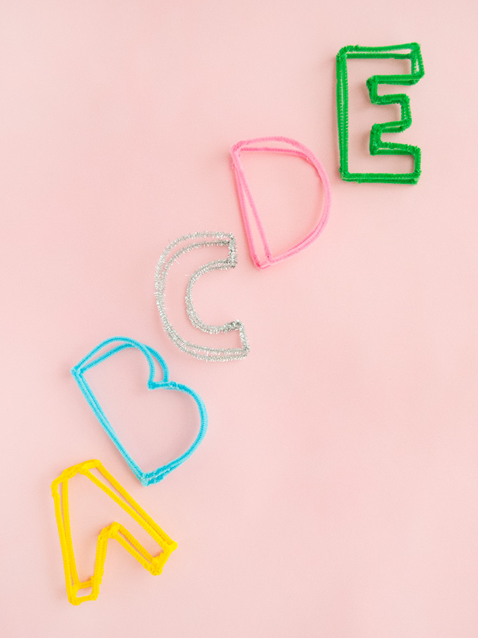 alphabet pipe cleaner spelling words