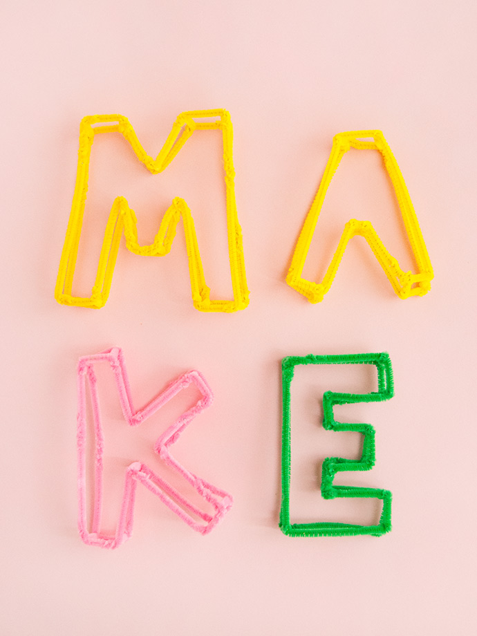 alphabet pipe cleaner spelling words