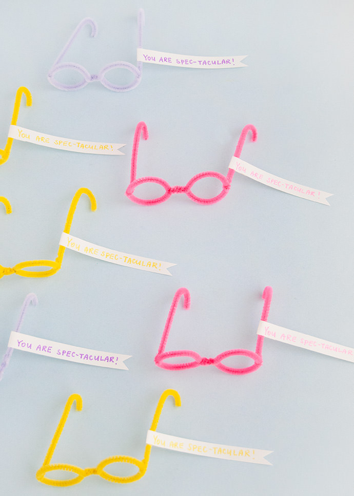 Pipe Cleaner Glasses Valentines | Handmade Charlotte