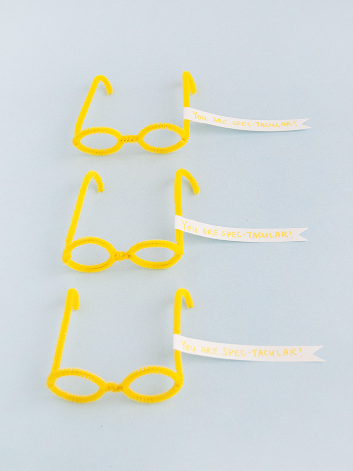 Pipe Cleaner Glasses Valentines | Handmade Charlotte