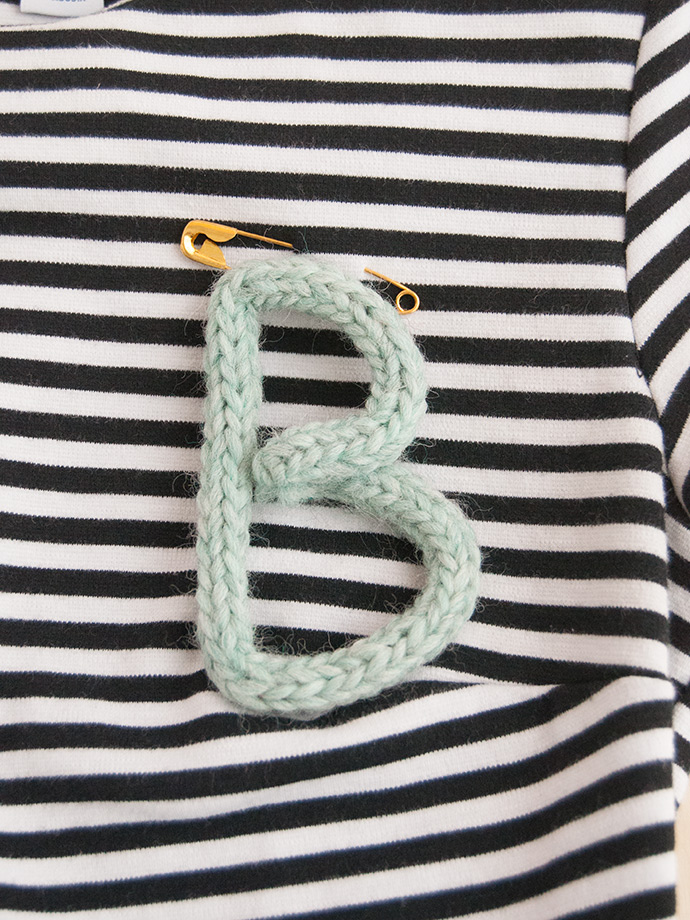 French Knit Monogram Brooch