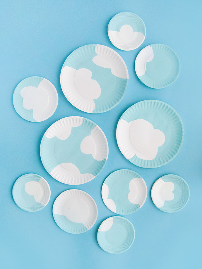 Painted Paper Plate Clouds