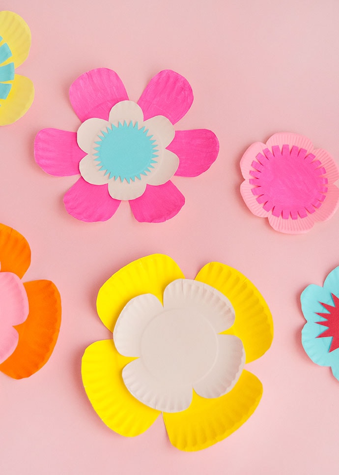 Painted Paper Plate Flowers