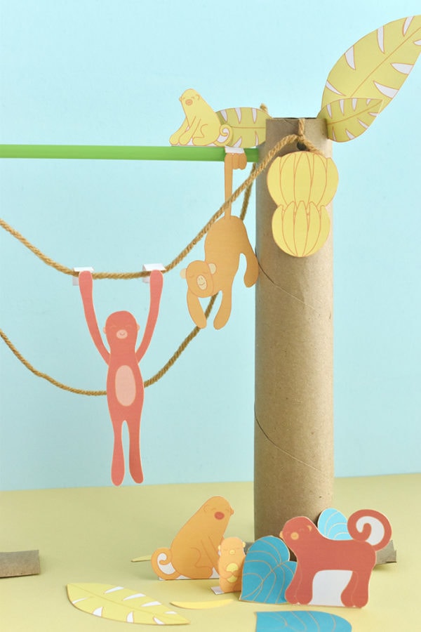 Printable Monkey Diorama Playset Handmade Charlotte