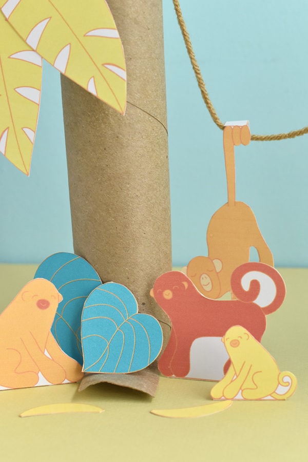 Printable Monkey Diorama Playset Handmade Charlotte