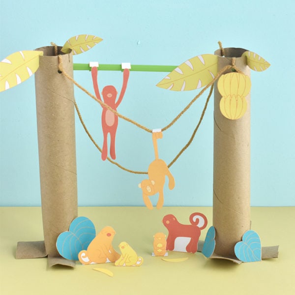 Printable Monkey Diorama Playset Handmade Charlotte