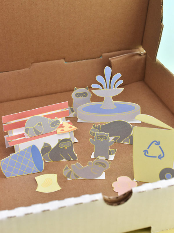 Printable City Raccoon Diorama Playset | Handmade Charlotte