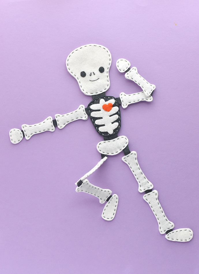 Stitch a Floppy Felt Skeleton