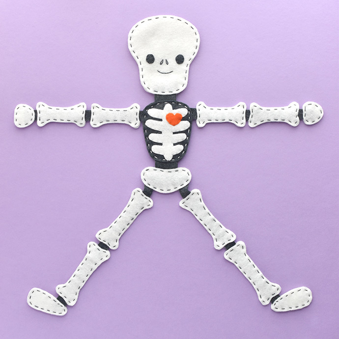 Stitch a Floppy Felt Skeleton