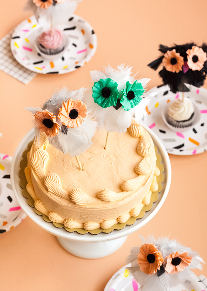 Whimsical Owl Cake Toppers