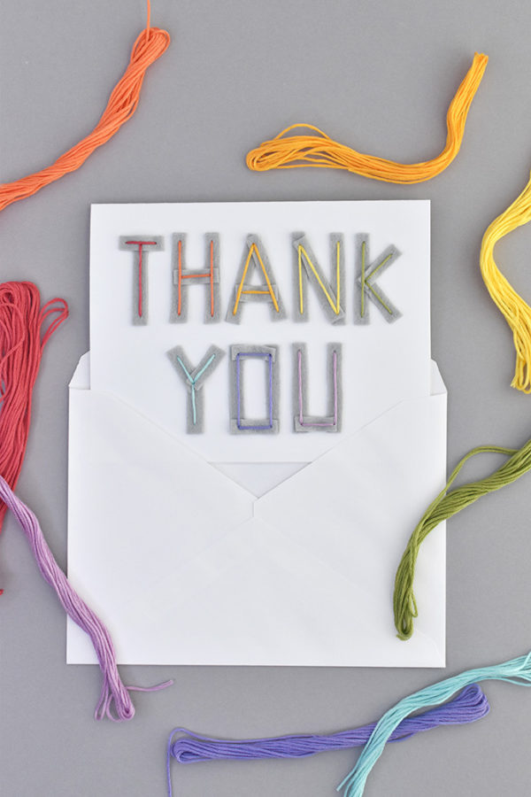 Embroidered Felt Thank You Cards | Handmade Charlotte