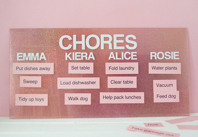 DIY Holographic Glitter Chore Chart