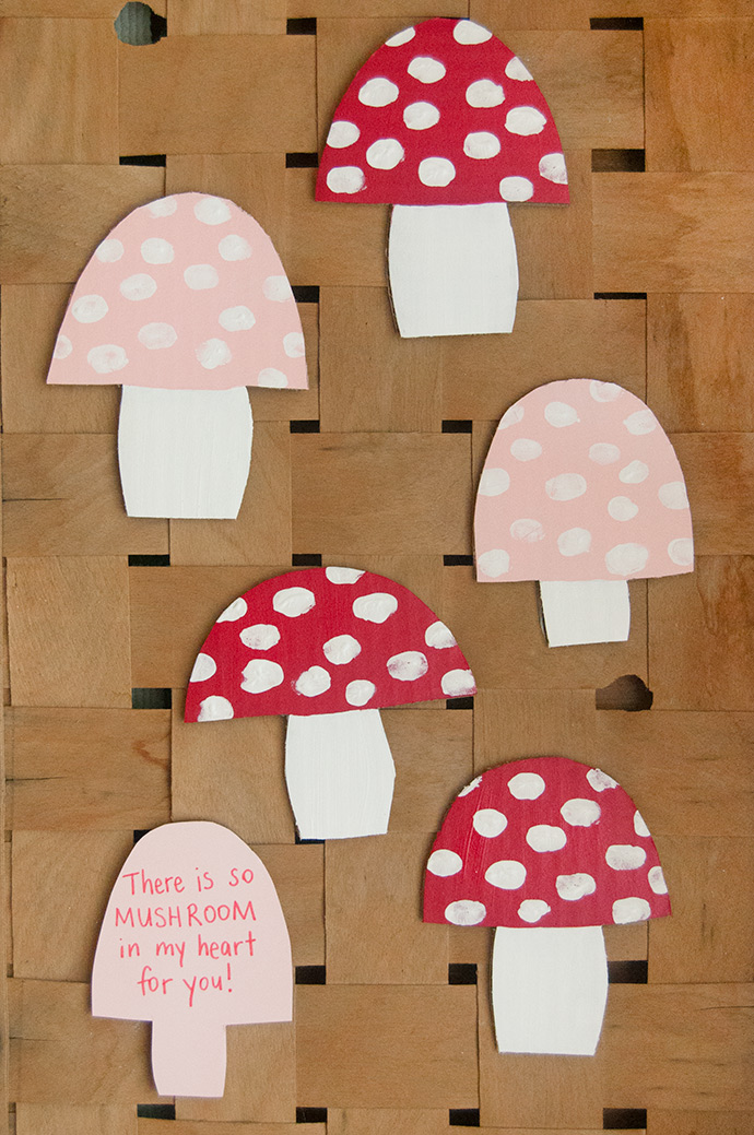 Fingerprint Mushroom Valentines Handmade Charlotte