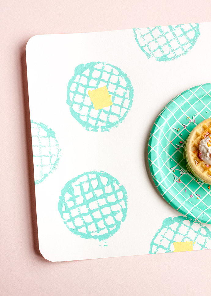 DIY Waffle Stamp Placemats