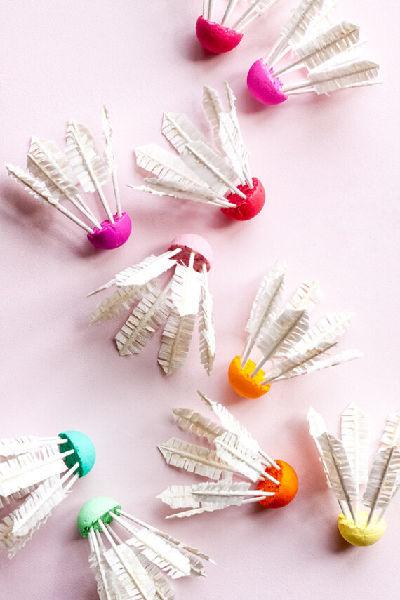 DIY Badminton Birdie Cupcake Toppers Handmade Charlotte