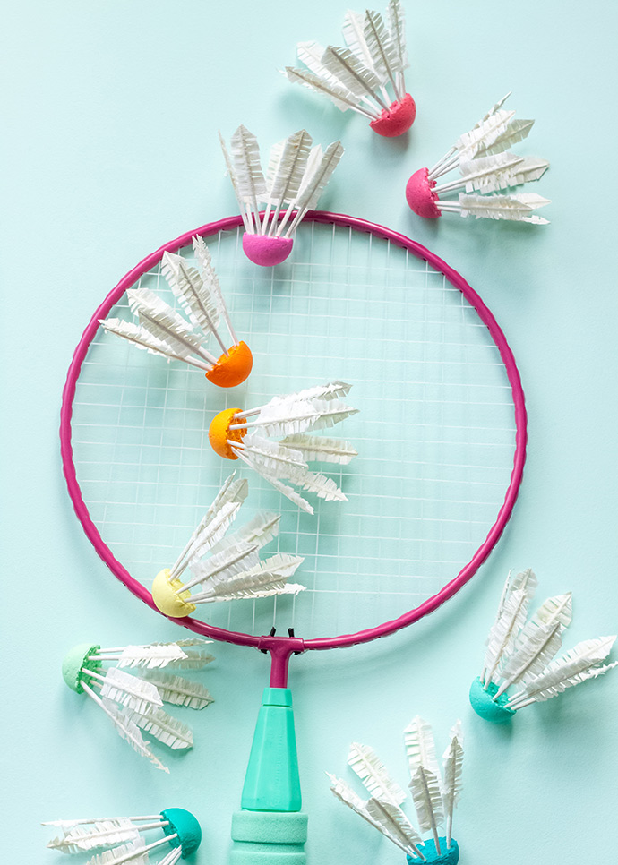 DIY Badminton Birdie Cupcake Toppers