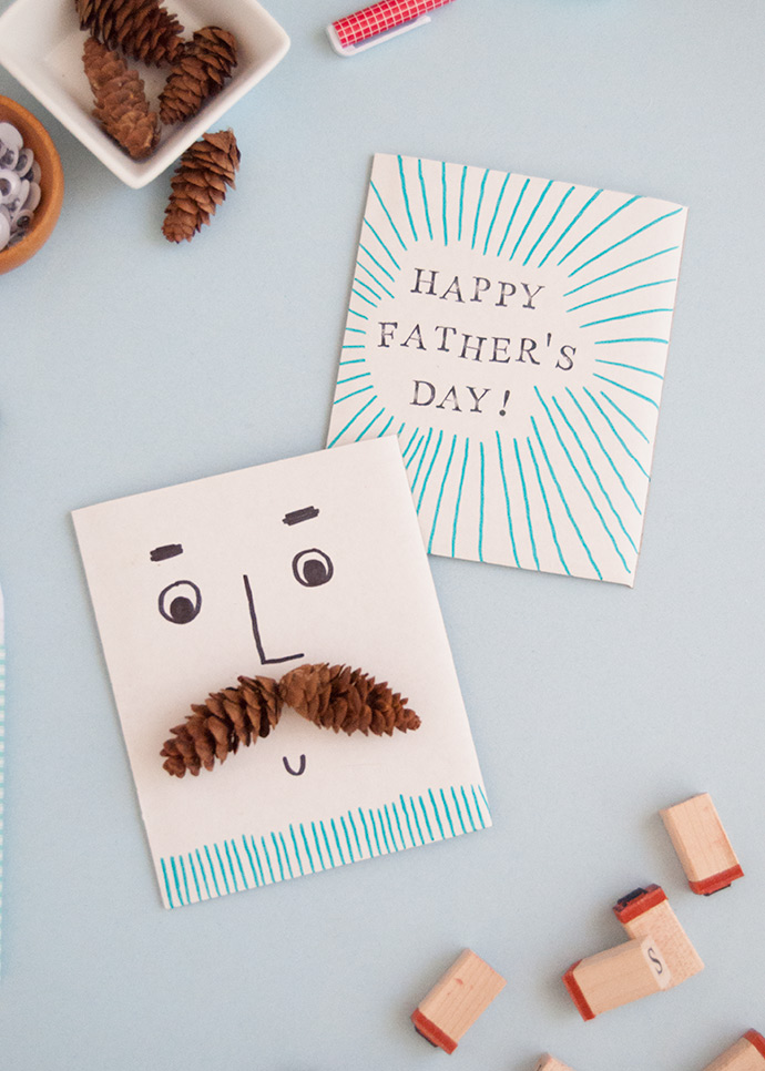 DIY Pinecone Father's Day Cards
