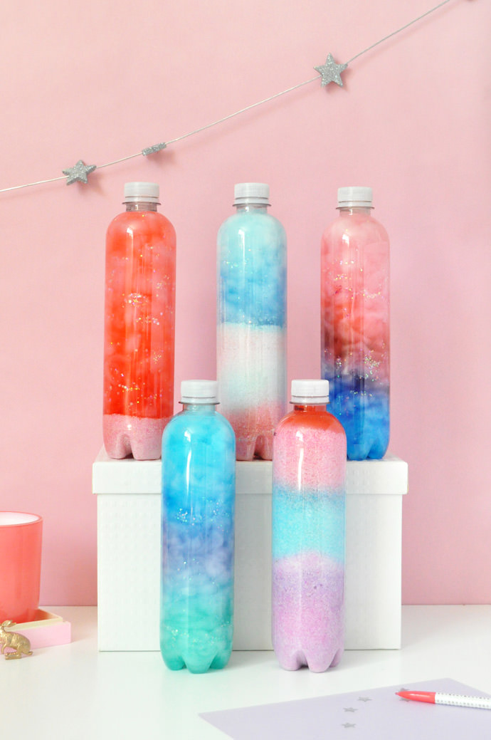 making crafts with plastic bottles