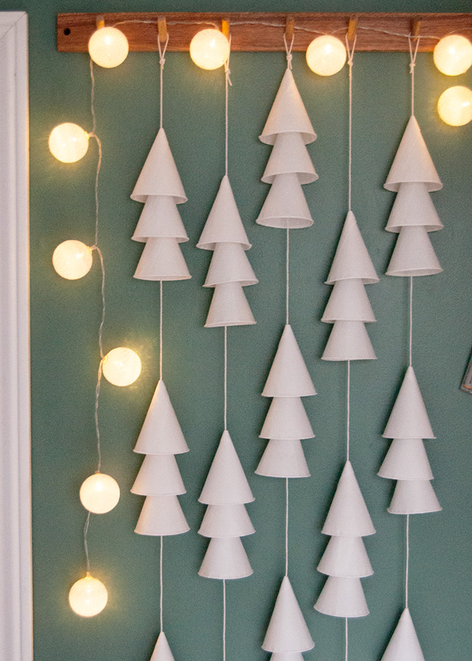Paper Cup Christmas Tree Garland