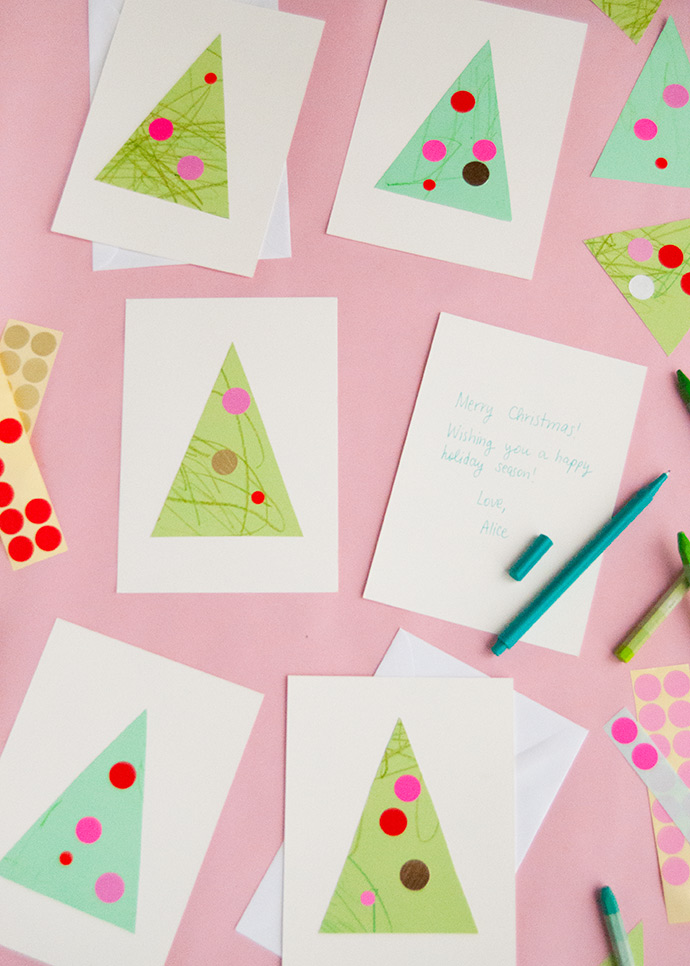 Как сделать рождественские открытки с малышами