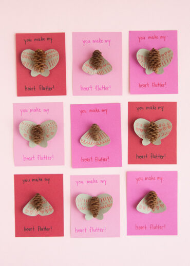 Pinecone Butterfly Valentines