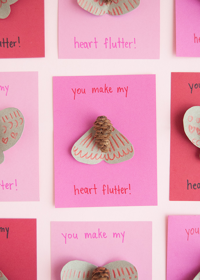 Pinecone Butterfly Valentines